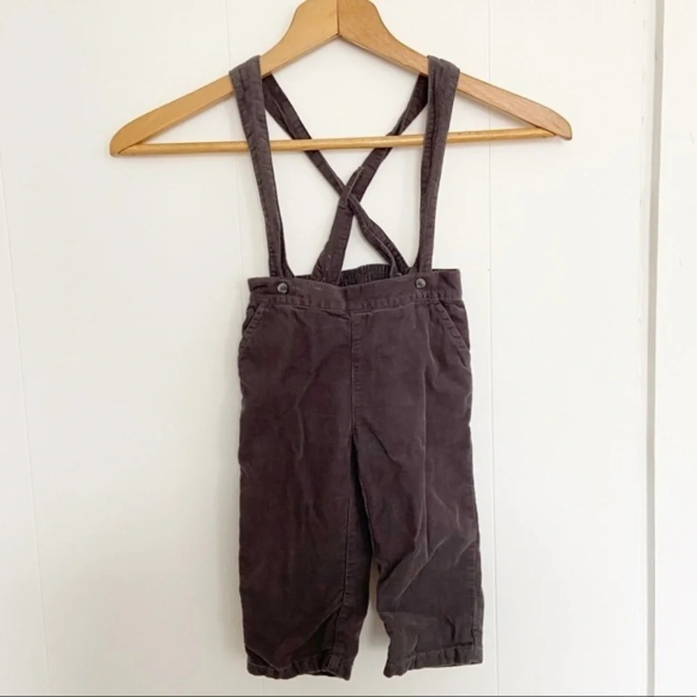 Janie and Jack grey corduroy suspender pants‎ 12-18